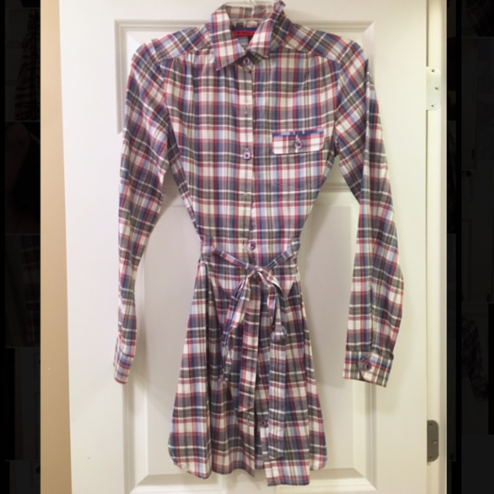 Plaid Long Sleeved Dress